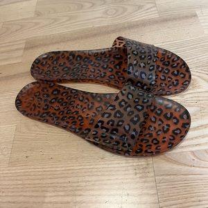 Anthropologie leopard print sandals